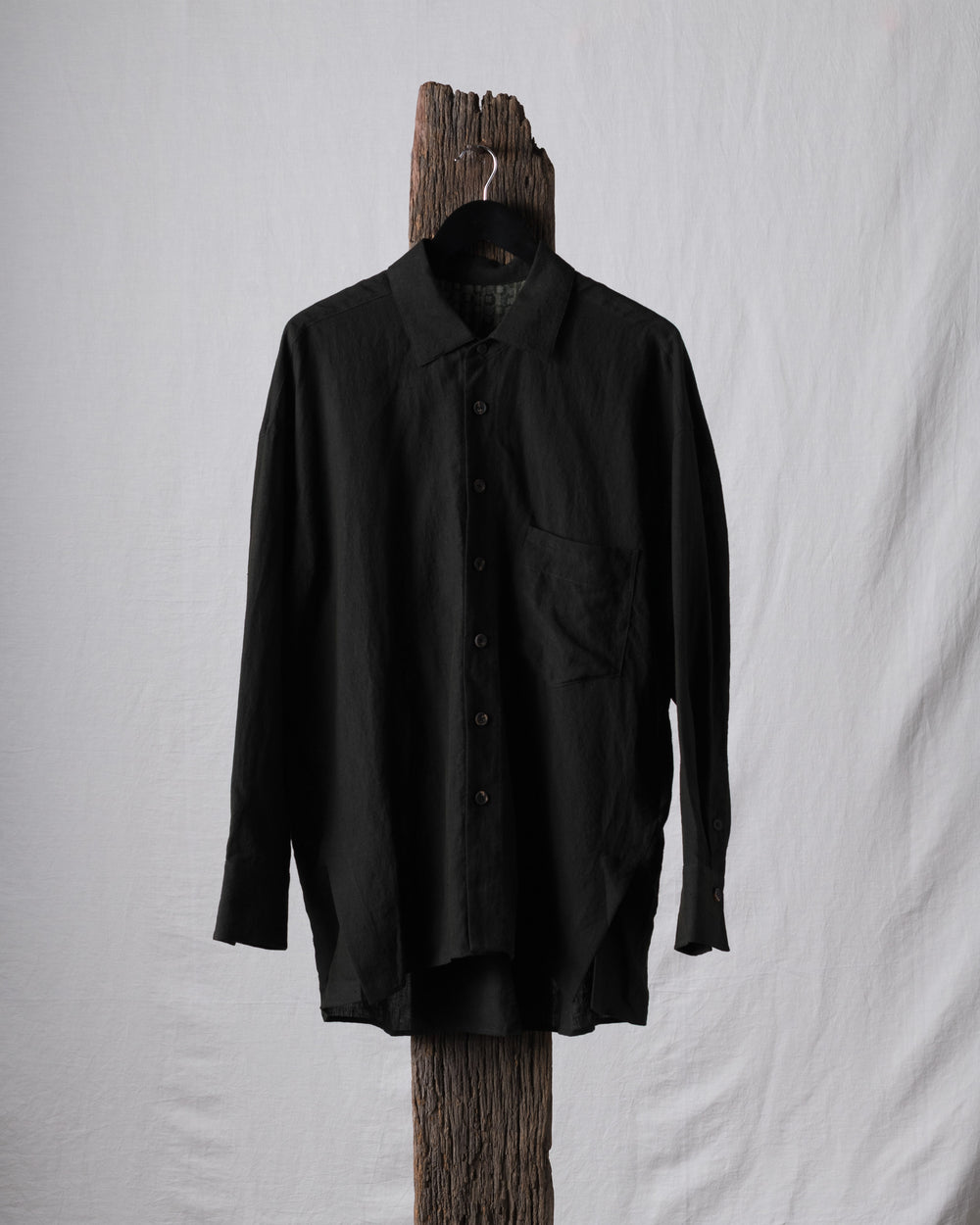 Puppytooth Linen Cocoon Shirt