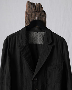 Puppytooth Three Button Linen Blazer