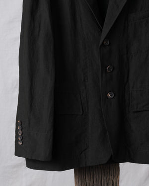 Puppytooth Three Button Linen Blazer