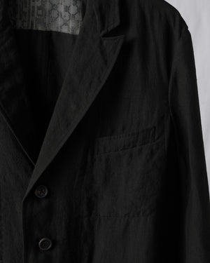 Puppytooth Three Button Linen Blazer