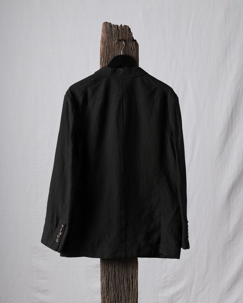 Puppytooth Three Button Linen Blazer