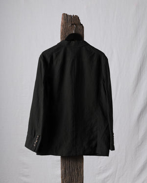 Puppytooth Three Button Linen Blazer