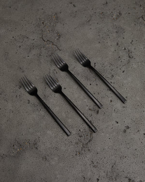 Pure Cutlery Table Fork in Stonewashed Black