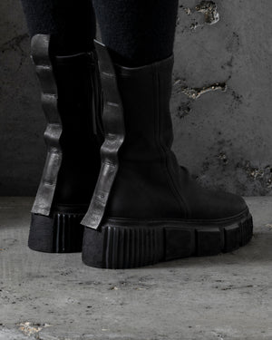 Womens Side Zip Boots Stretch Calf Black