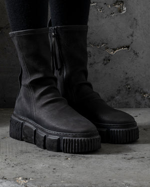 Womens Side Zip Boots Stretch Calf Black