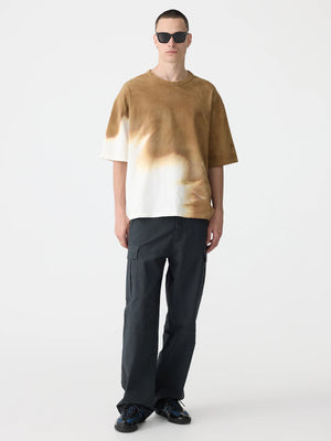 Crushed Cotton Pull On Pant Washed Navy