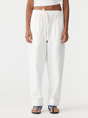Crushed Cotton Pull On Pant Natural