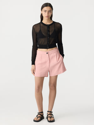 Viscose Pleated Short Pink Moss