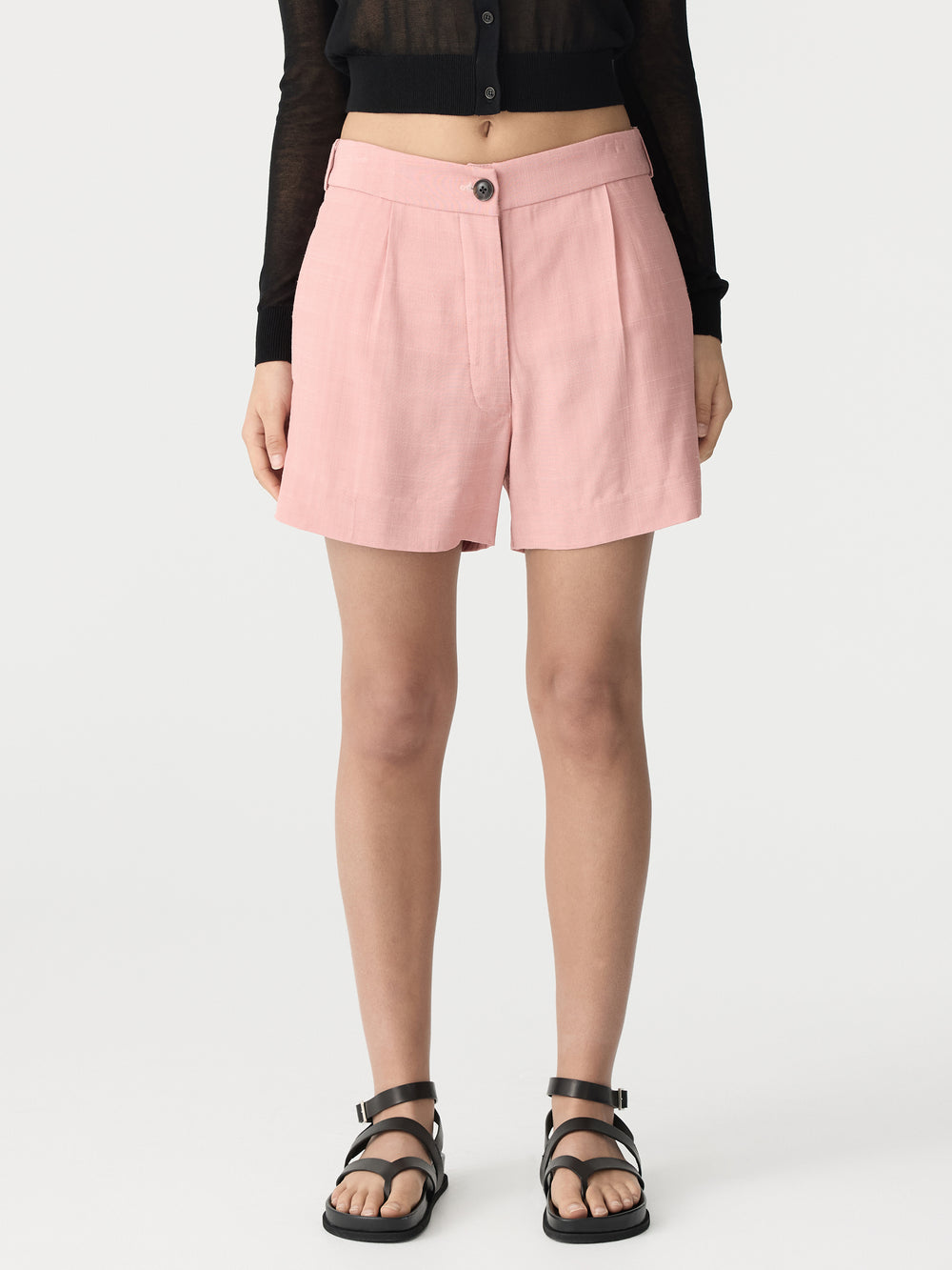 Viscose Pleated Short Pink Moss