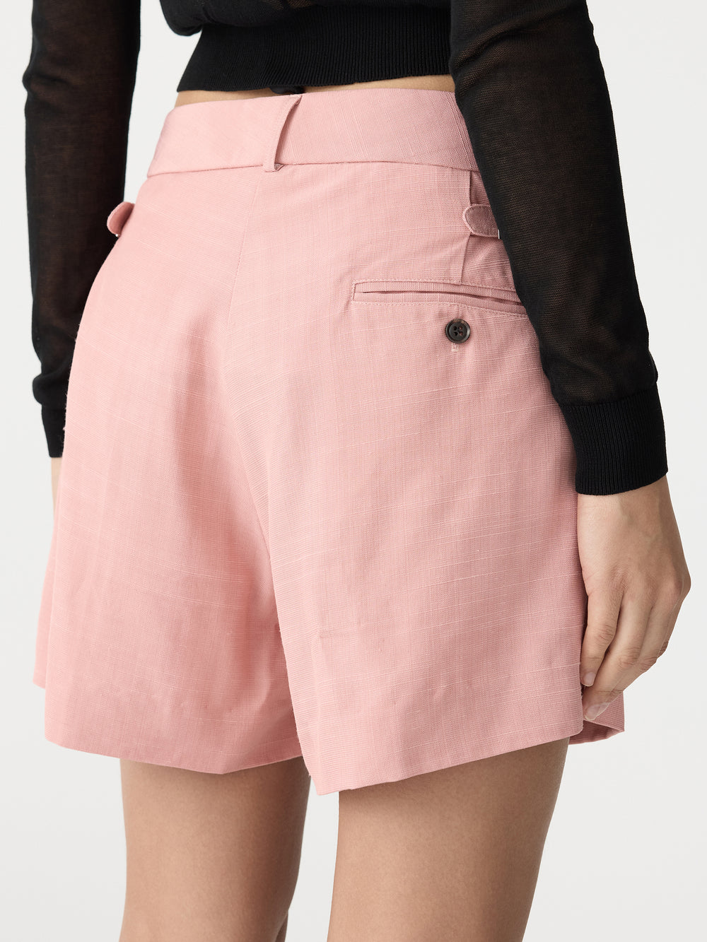 Viscose Pleated Short Pink Moss