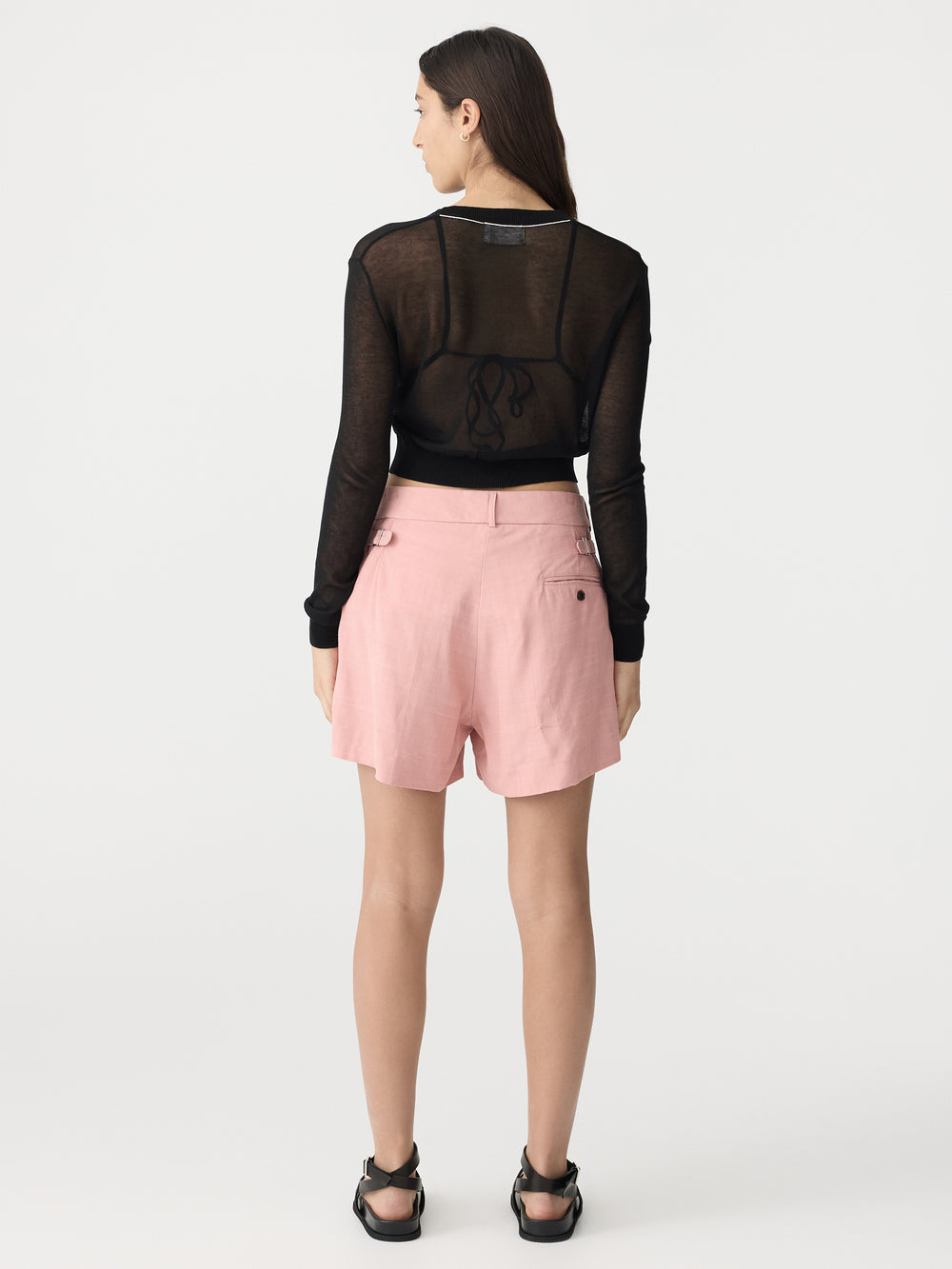 Viscose Pleated Short Pink Moss