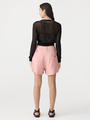 Viscose Pleated Short Pink Moss