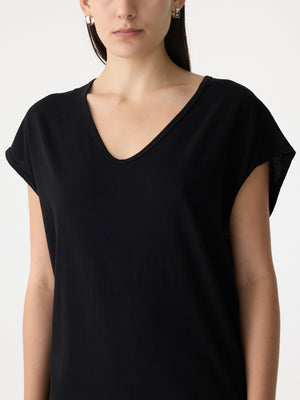 V Neck Tank Side Split Dress Black
