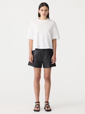 Floating Neck Boxy T Shirt White