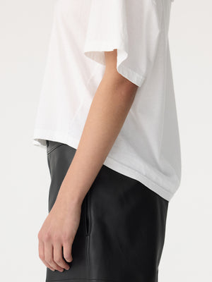 Floating Neck Boxy T Shirt White