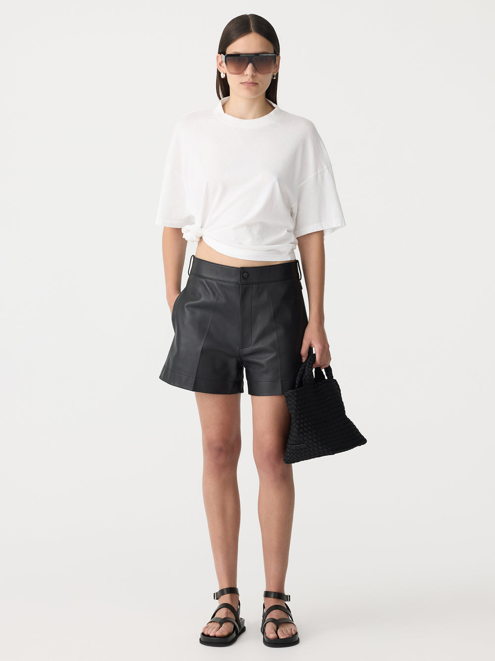 Floating Neck Boxy T Shirt White