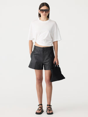 Floating Neck Boxy T Shirt White