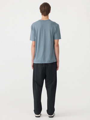 Crushed Cotton Pull On Pant Washed Black