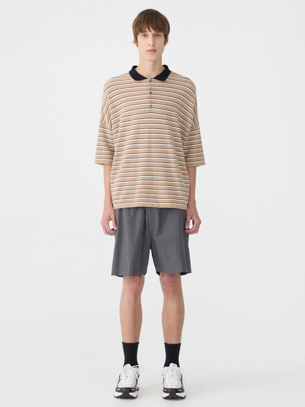 Crushed Cotton Pull On Short Washed Black