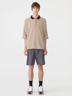 Crushed Cotton Pull On Short Washed Black