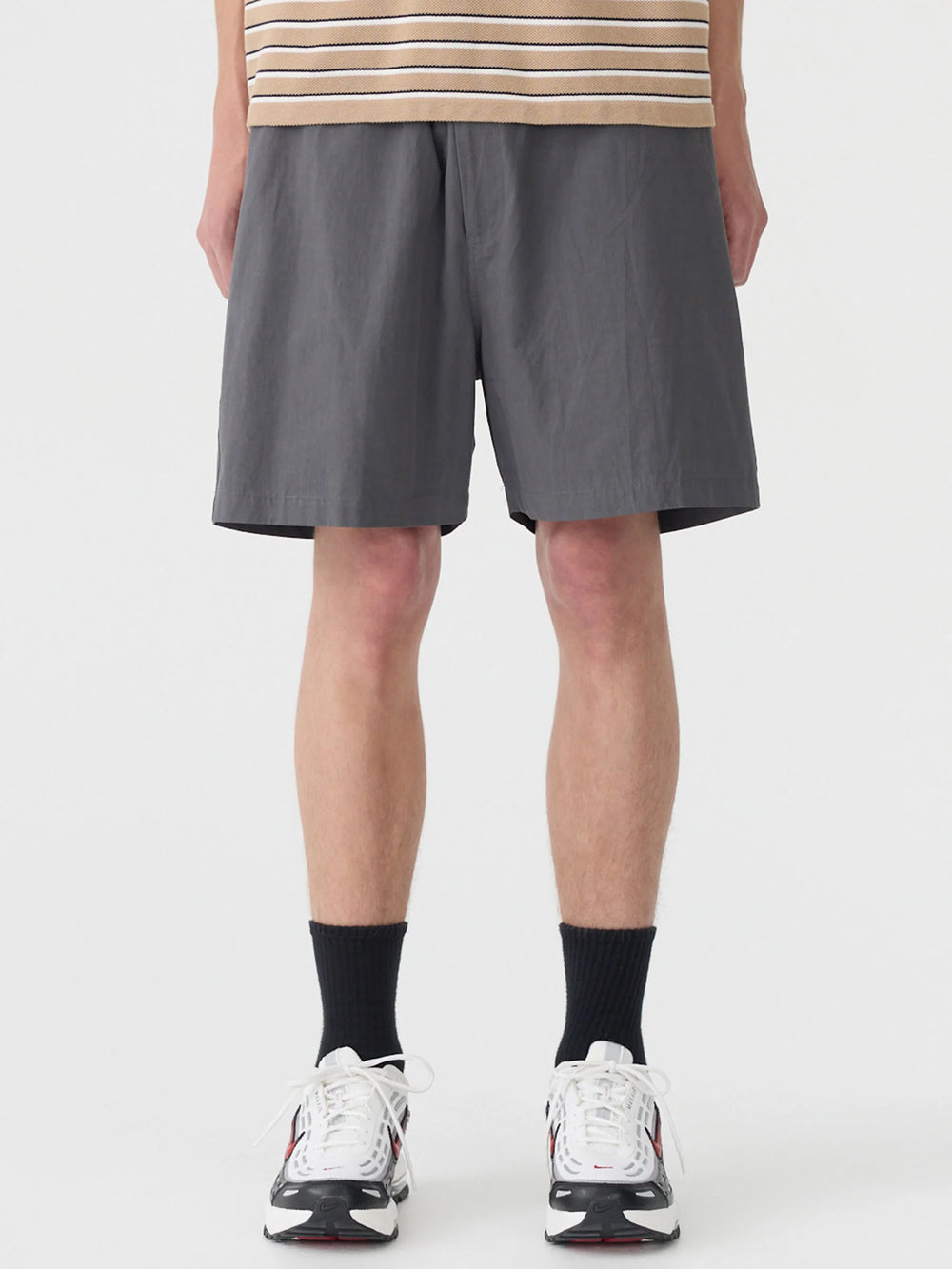 Crushed Cotton Pull On Short Washed Black