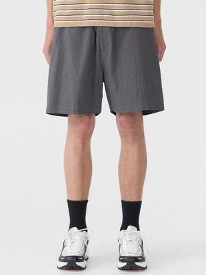 Crushed Cotton Pull On Short Washed Black