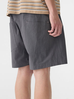 Crushed Cotton Pull On Short Washed Black