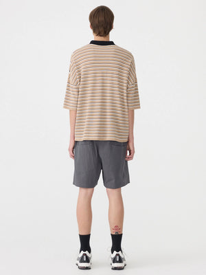 Crushed Cotton Pull On Short Washed Black