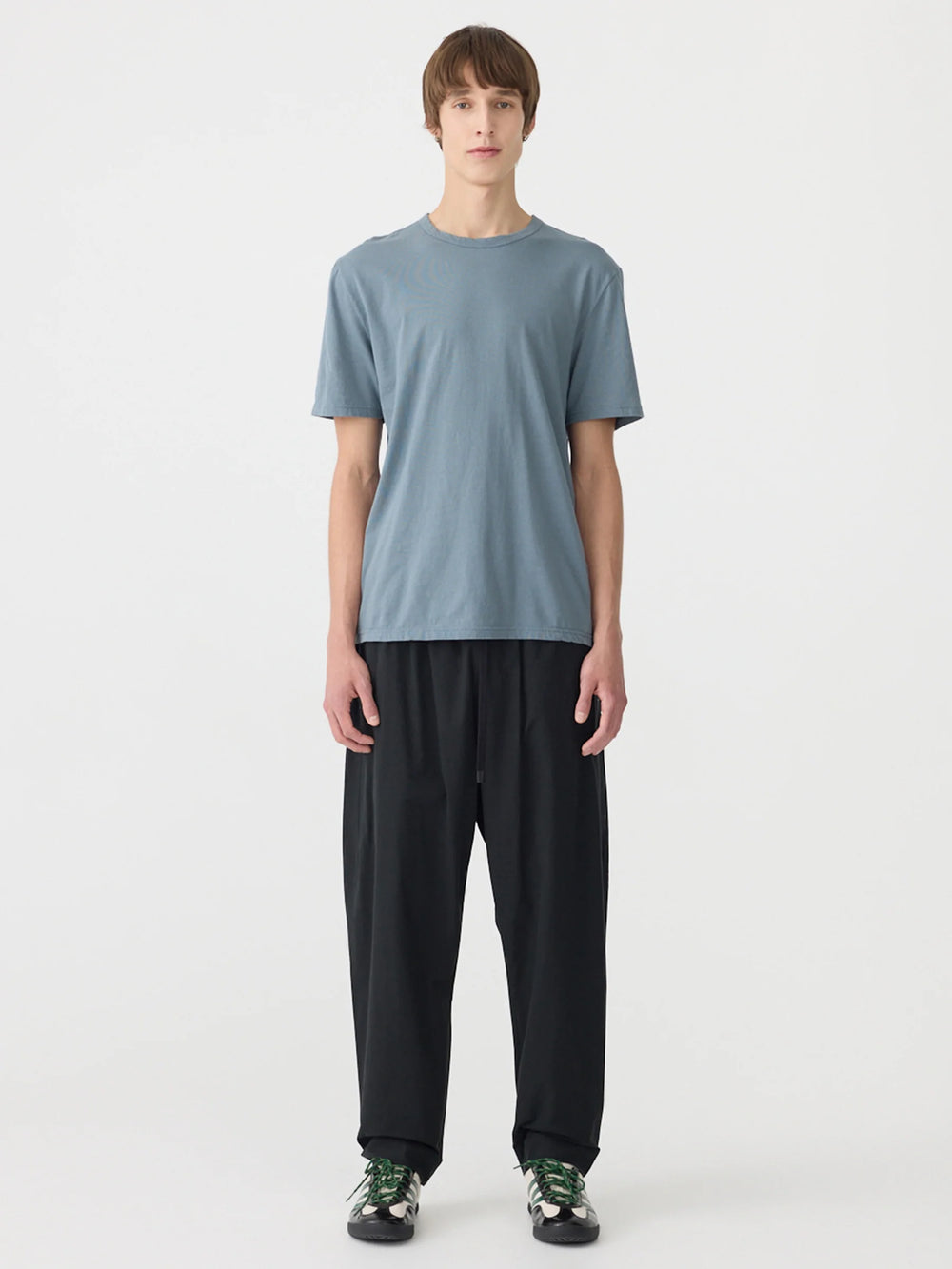 Crushed Cotton Pull On Pant Washed Black