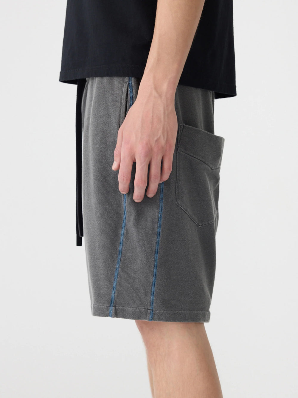 Pigment Lo Slung Short Washed Black