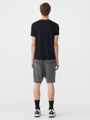 Pigment Lo Slung Short Washed Black