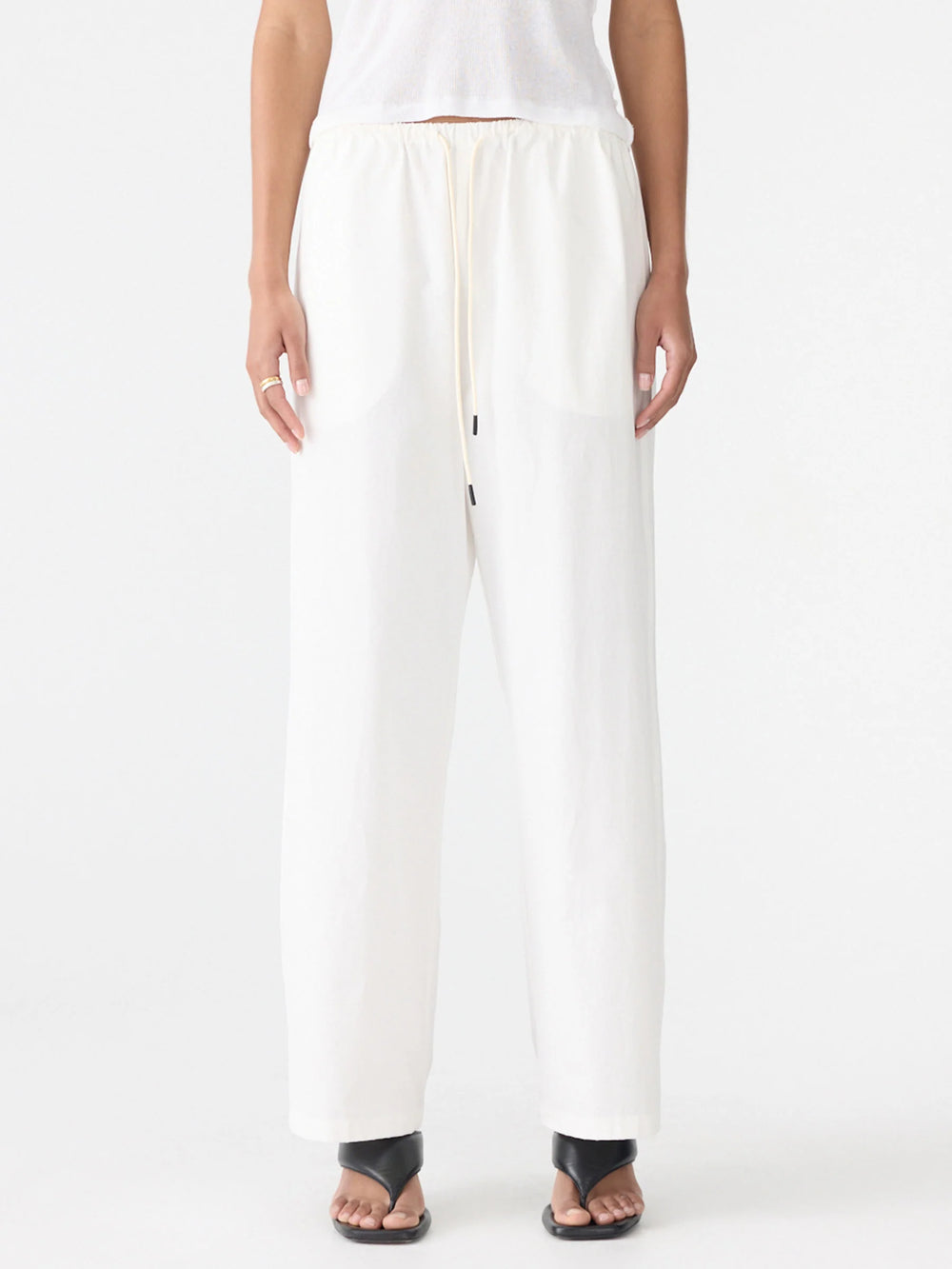 Crushed Cotton Minimal Pant Natural