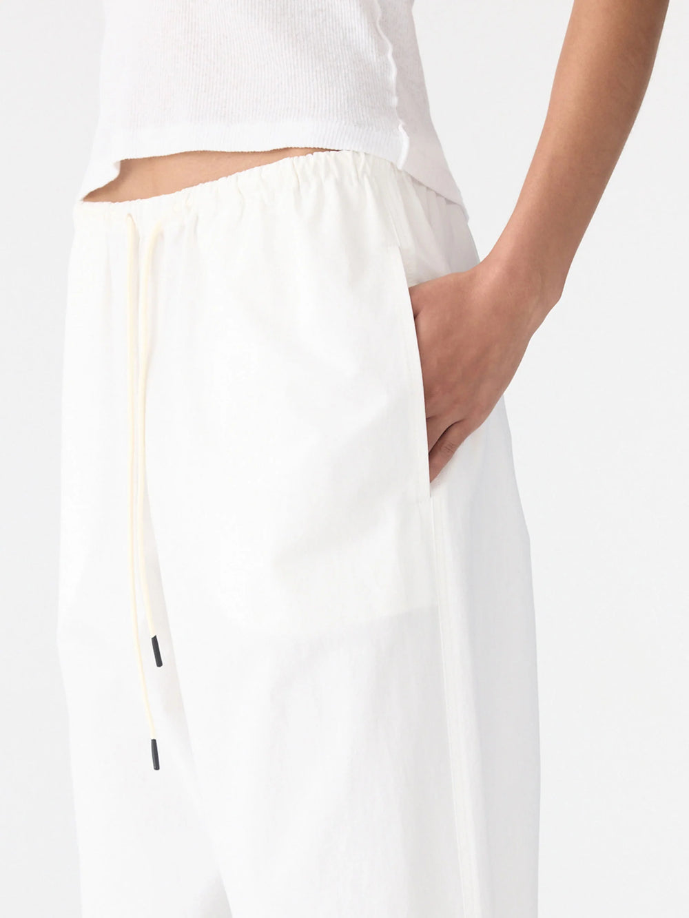 Crushed Cotton Minimal Pant Natural