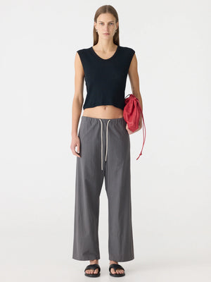 Crushed Cotton Minimal Pant Washed Black