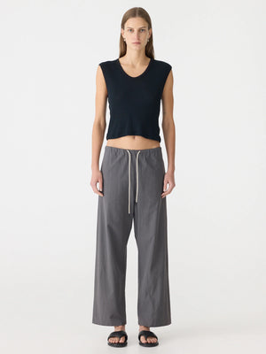 Crushed Cotton Minimal Pant Washed Black