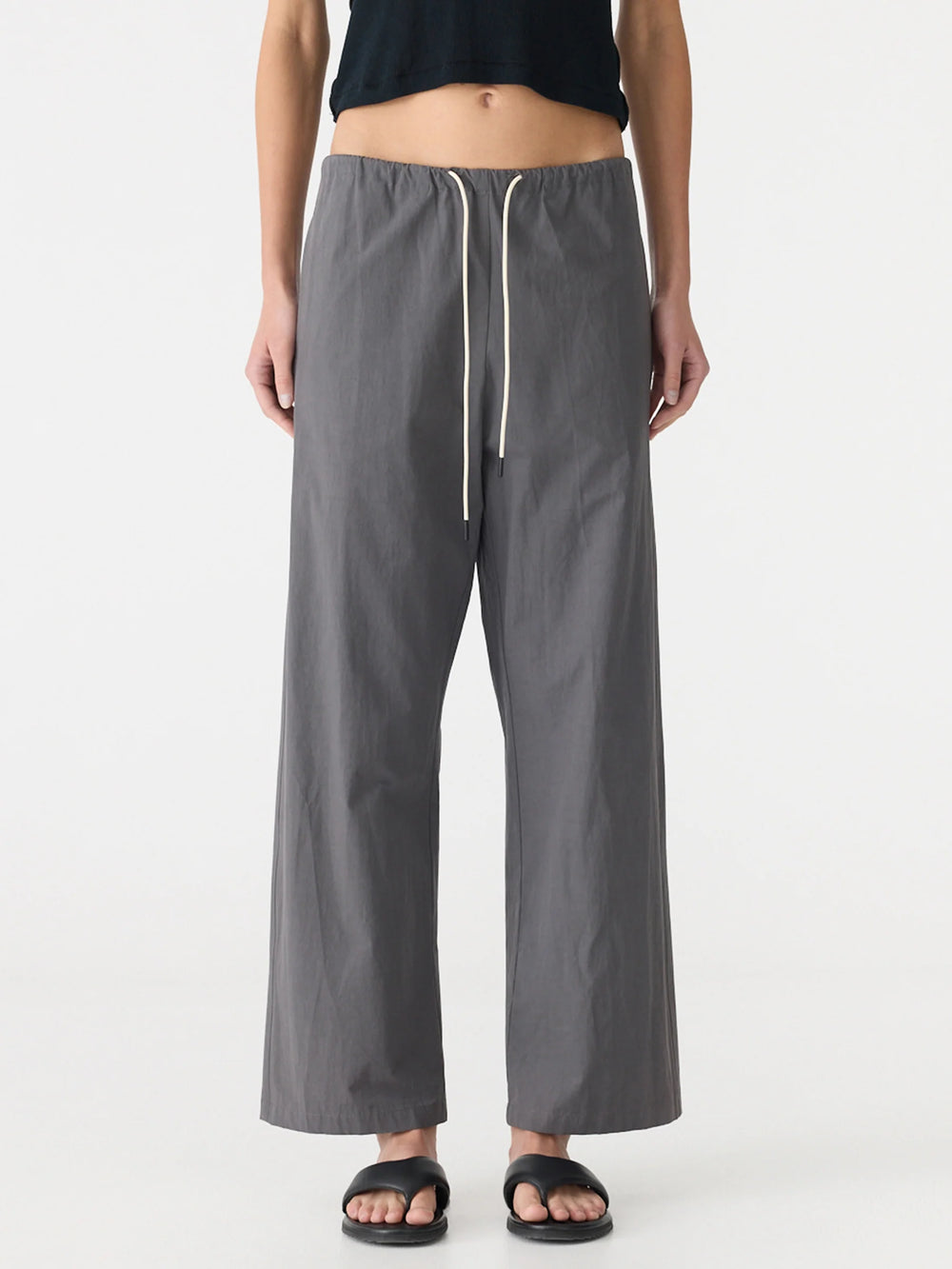 Crushed Cotton Minimal Pant Washed Black
