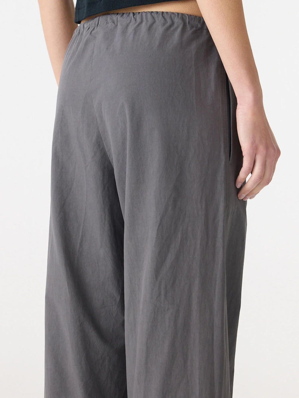 Crushed Cotton Minimal Pant Washed Black