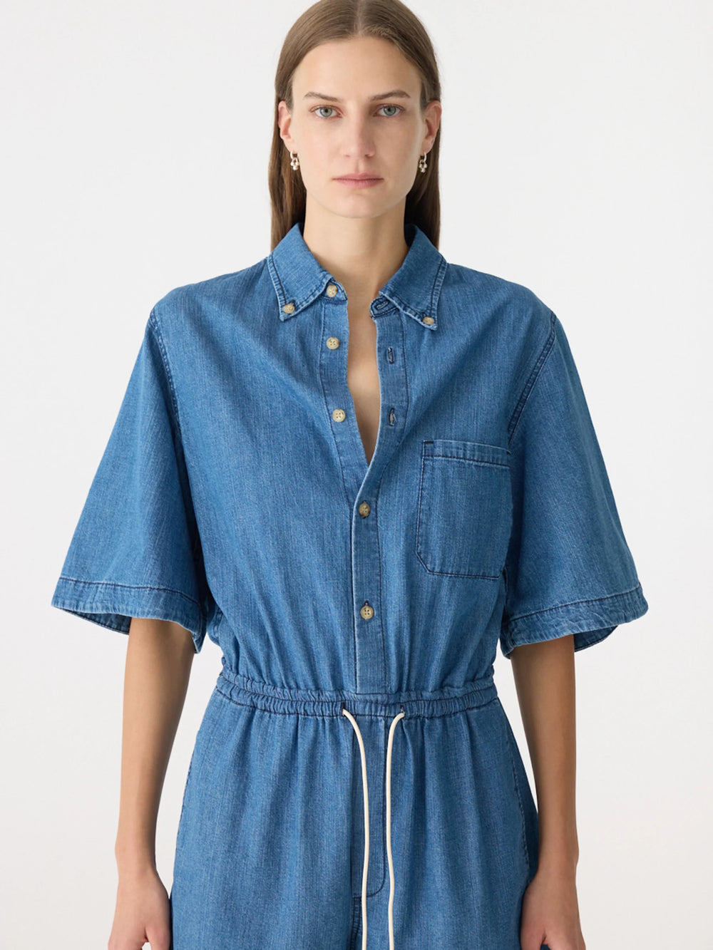 Organic Denim Jumpsuit Washed Indigo