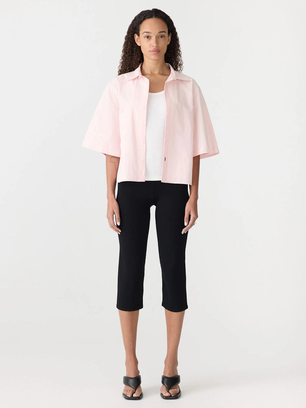 Crushed Cotton S/S Shirt Soft Pink