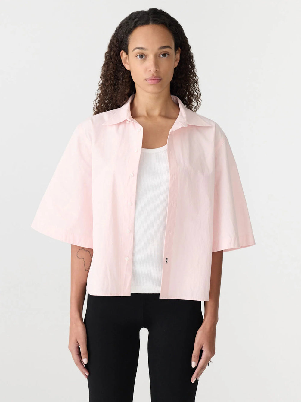 Crushed Cotton S/S Shirt Soft Pink