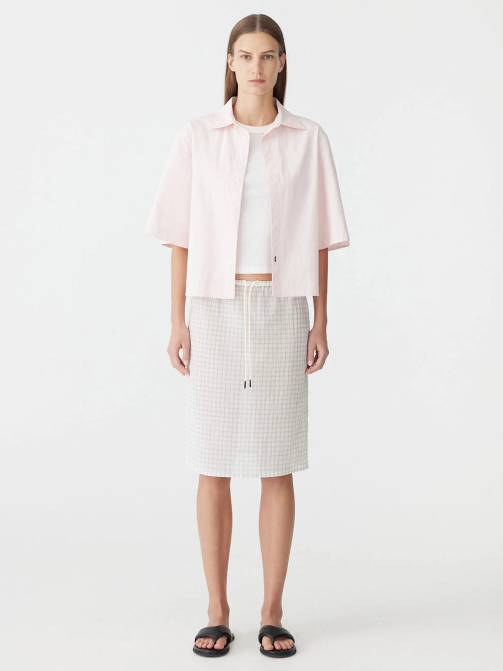 Crushed Cotton S/S Shirt Soft Pink
