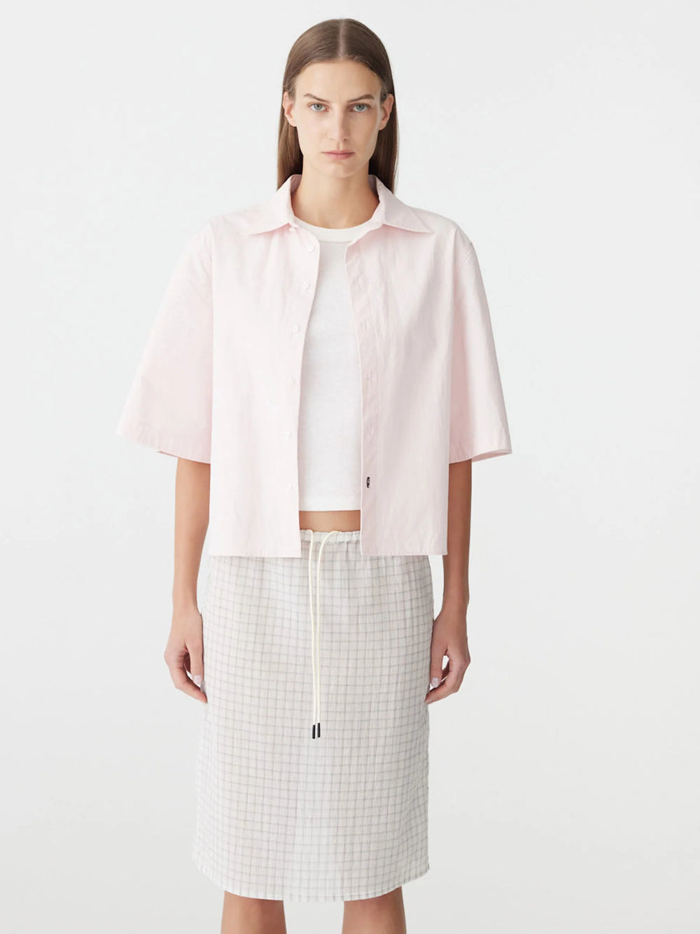 Crushed Cotton S/S Shirt Soft Pink
