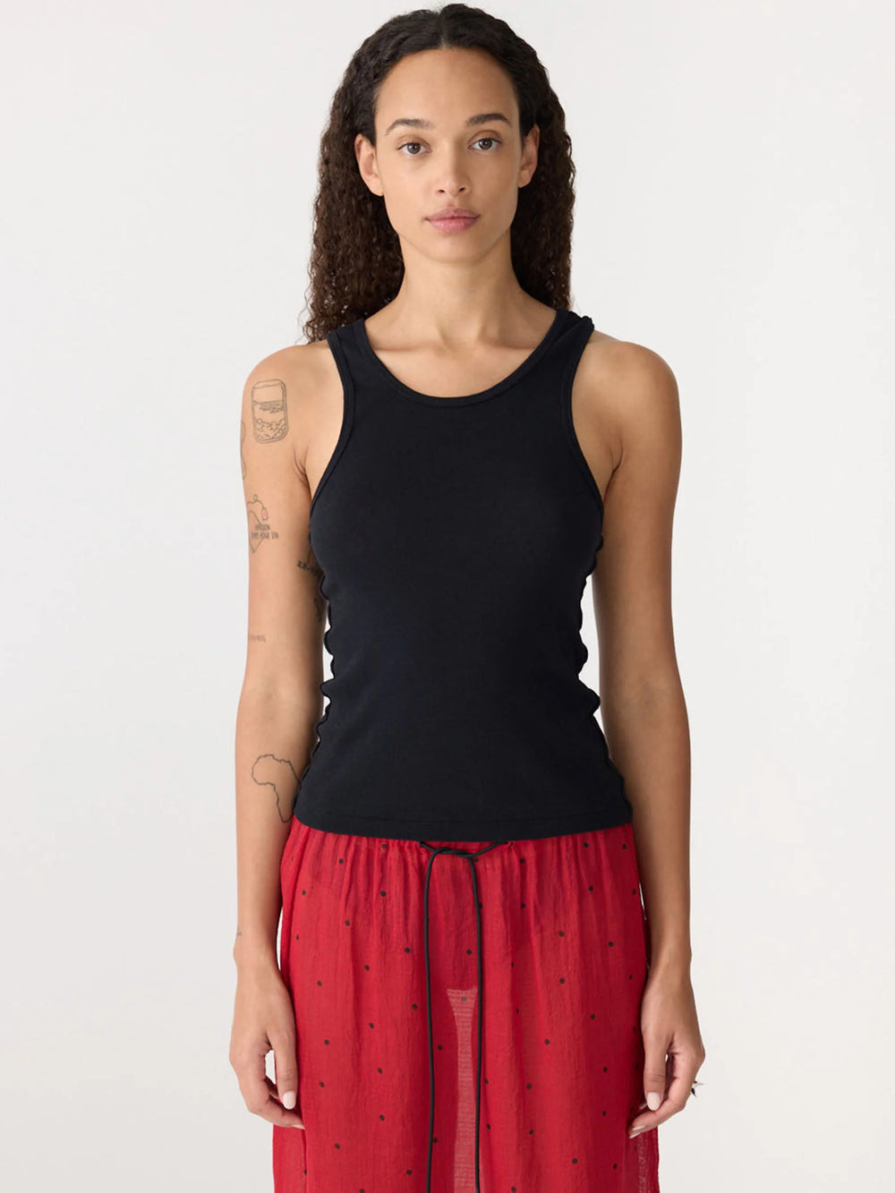 Racer Back Rib Tank Black
