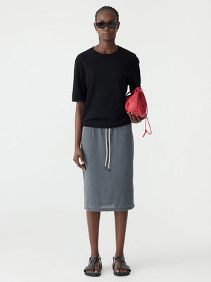 Mercerised Cotton Boxy Knit Black