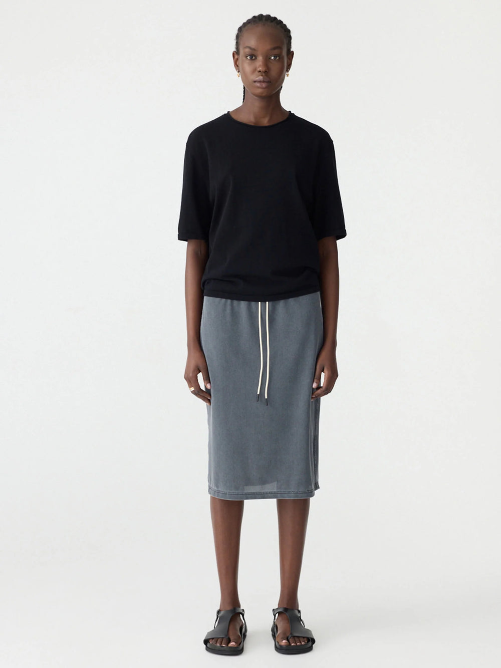 Mercerised Cotton Boxy Knit Black