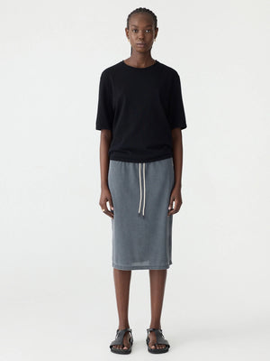 Mercerised Cotton Boxy Knit Black