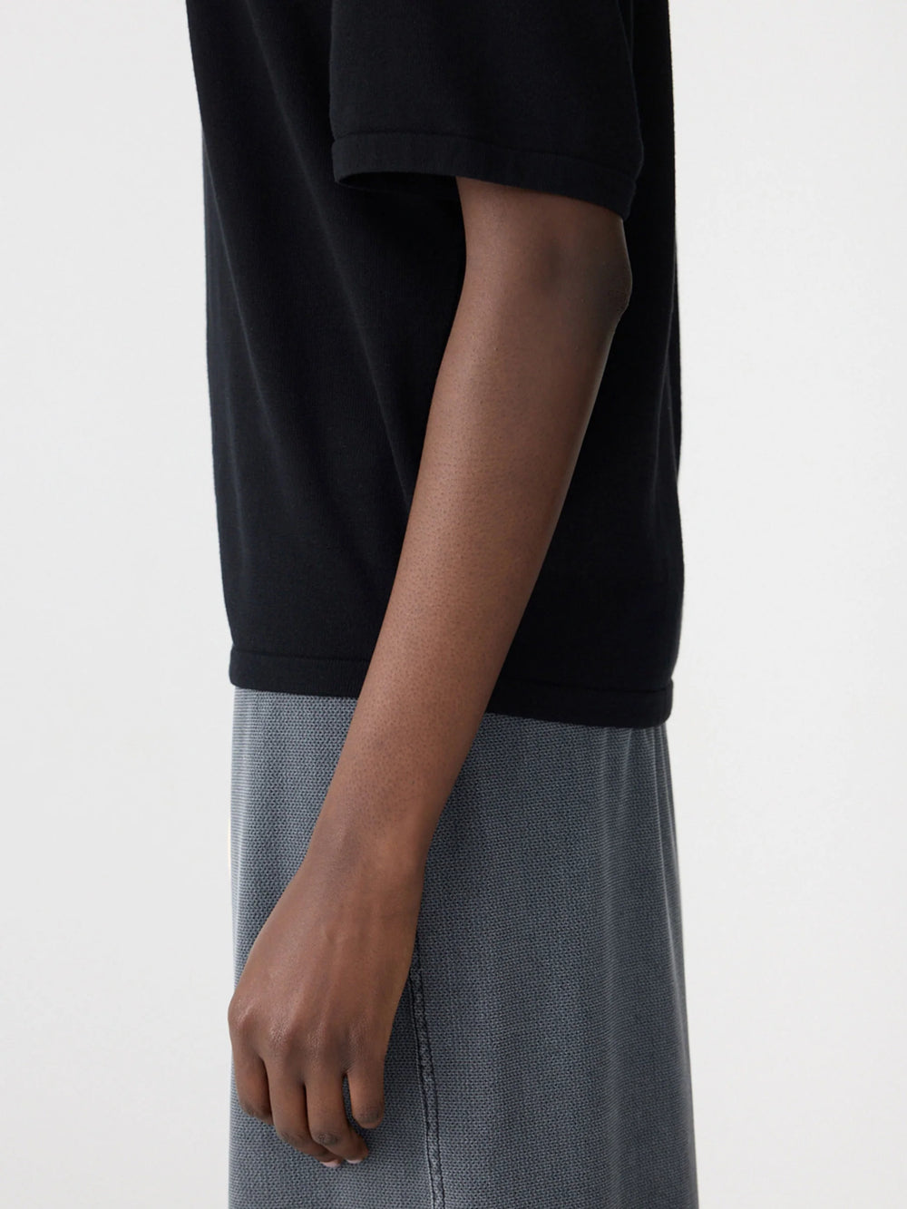 Mercerised Cotton Boxy Knit Black