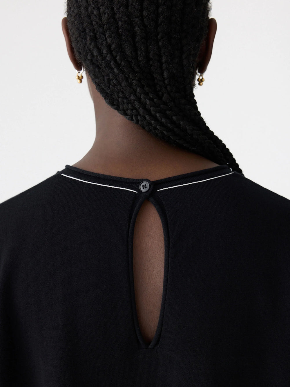 Mercerised Cotton Boxy Knit Black