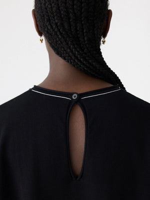 Mercerised Cotton Boxy Knit Black