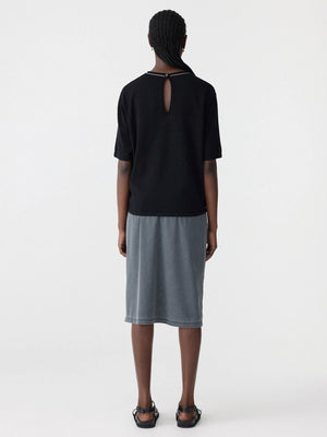 Mercerised Cotton Boxy Knit Black